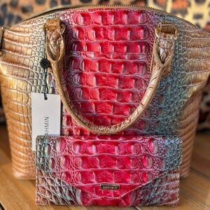 Brahmin Duxbury Satchel Lakeridge Ombre Melbourne w/ Veronica Wallet NWT